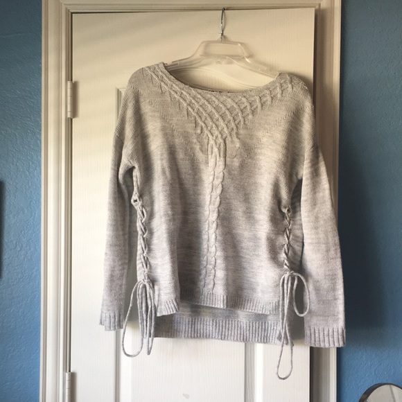 Freshman Sweaters - Lace Up Gray Sweater